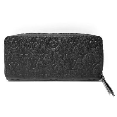 LOUIS VUITTON路易威登 【Louis Vuitton 路易威登】M60171 經典Clemence系列Monogram Empreinte皮革壓紋拉鍊長夾/錢包(黑色)
