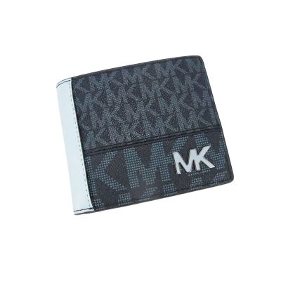 MICHAEL KORS COOPER拼接鈔票短夾36S6LCOF2U(藍)