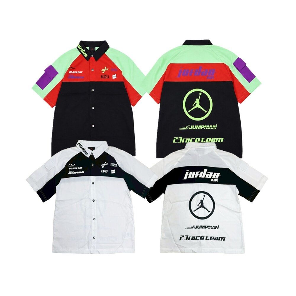 W Nike Jordan AS J SS Moto Top 賽車工裝開衫短袖 白/黑 CV7574 (白色)