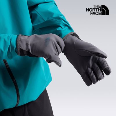 【The North Face 官方旗艦】北面男女款灰色WINDSTOPPER防風手套｜8HMWRHI