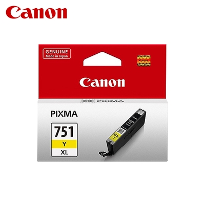 【CANON 佳能】 CLI-751XL Y 黃色 原廠墨水匣 CLI751XL 含台灣地區專用貼紙