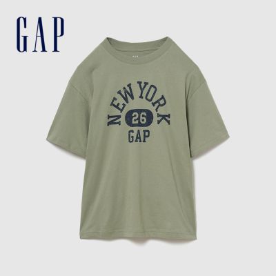 【GAP】Everyday Soft寬鬆圖案T恤-卡其綠(911579)