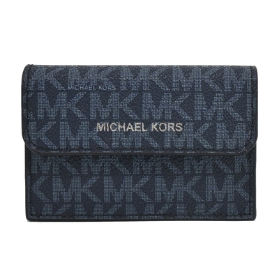 MICHAEL KORS COOPER滿版PVC風琴卡片收納包-深藍
