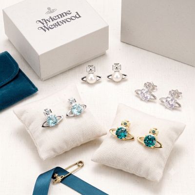 Vivienne Westwood 經典星球標誌水晶/珍珠飾穿針式耳環-多款