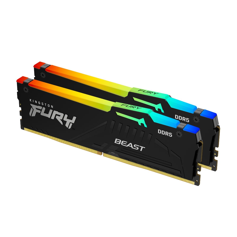 金士頓Kingston RGB DDR5 5200 32G 16GX2 BEAST 獸獵者桌上型超頻記憶