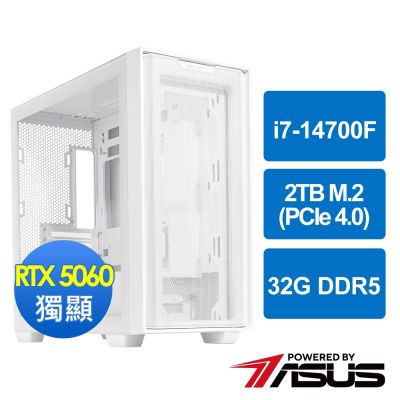 華碩B760平台[天溪騎士]i7-14700F/32G/RTX 5060/2TB_M2
