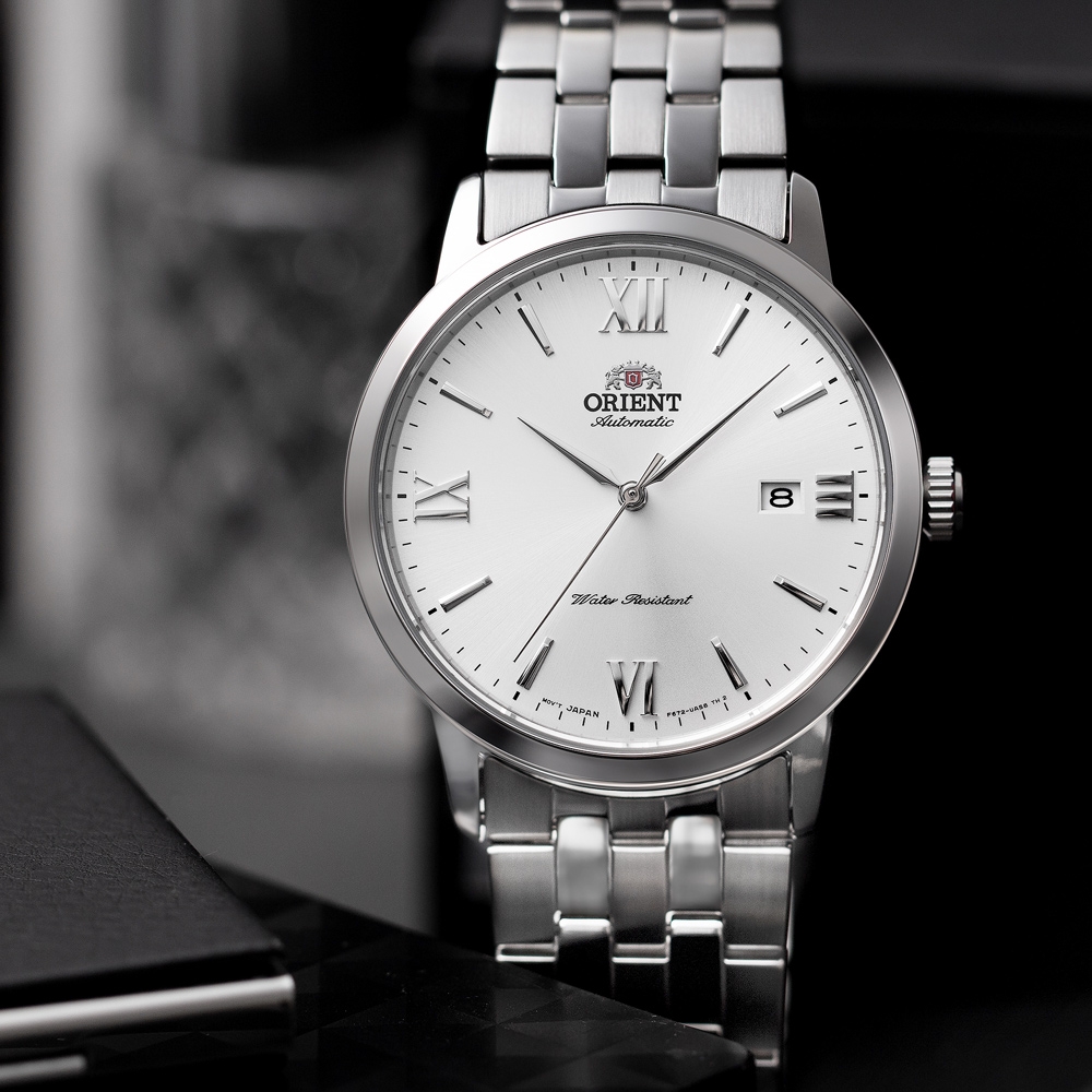 ORIENT 東方錶 DateⅡ 系列 羅馬刻度 機械錶 男錶 手錶 藍寶石 白色-RA-AC0F10S