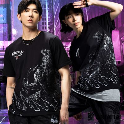 BLUE WAY 鬼洗–男裝 哥吉拉的咆嘯電繡短TEE