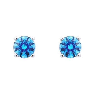 SWAROVSKI 施華洛世奇 Stilla Attract 藍色圓形水晶耳環
