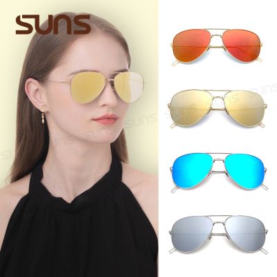 【SUNS】時尚飛行員太陽眼鏡 水銀鏡面細框設計 高品質中性駕駛墨鏡 com1.1
