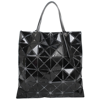 ISSEY MIYAKE  BAOBAO 幾何方格6x6原色透光手提包(黑)亮面