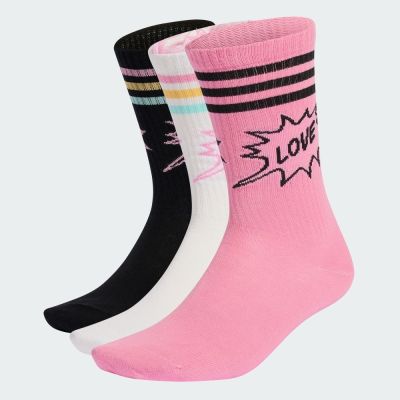 【adidas 愛迪達】 LOVE UNITES 中筒襪 3 雙入 男/女 - Originals KV9985
