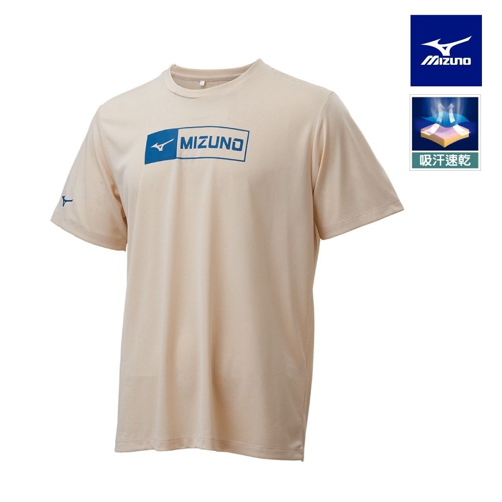 MIZUNO美津濃 短袖T恤上衣 男款 奶霜白_32TAC00103