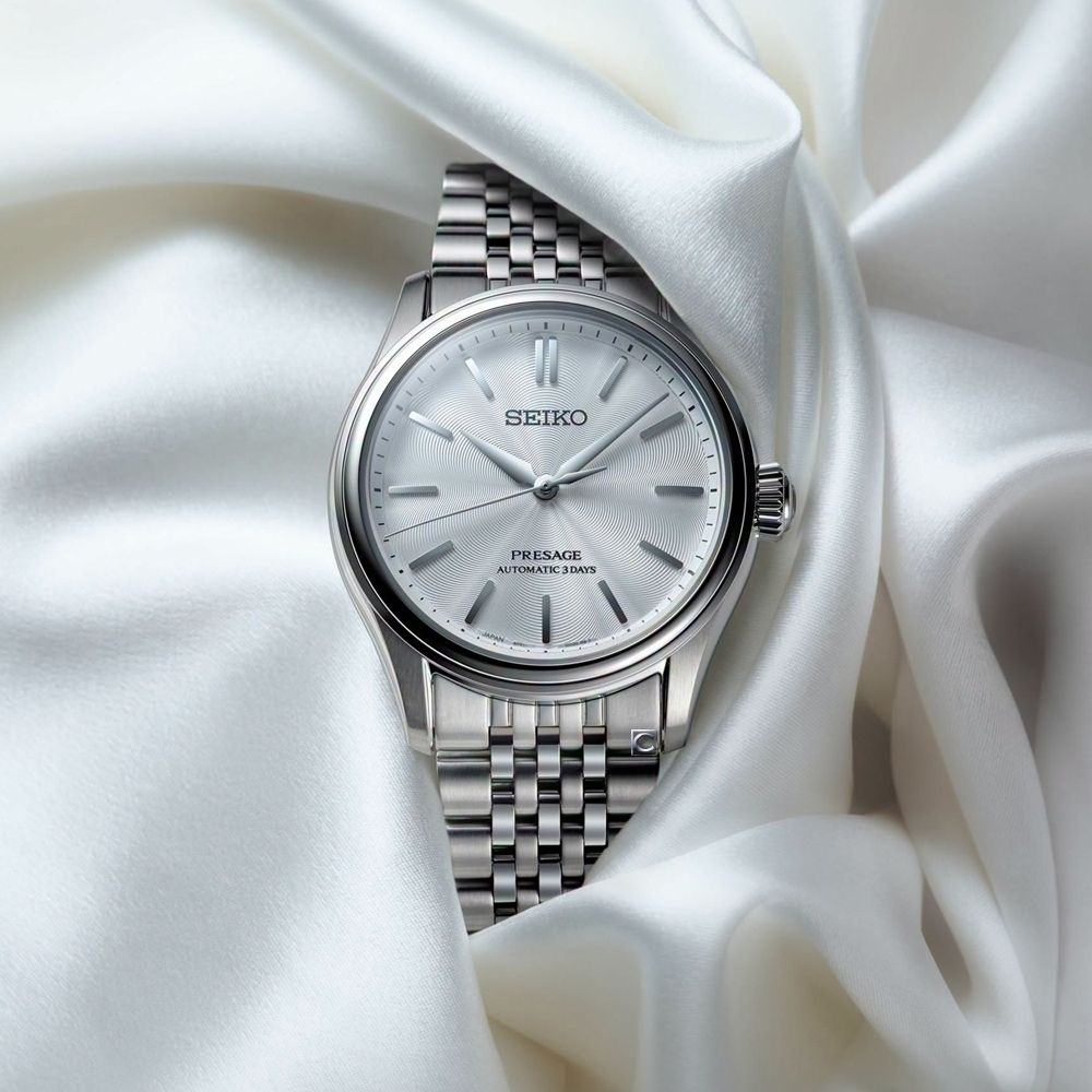 SEIKO 精工 Presage 經典 白練 機械腕錶 男錶 女錶-38mm綠_6R51-00G0S/HCC001J1_SK043