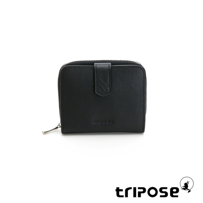 tripose TRANS進口牛皮短夾 黑