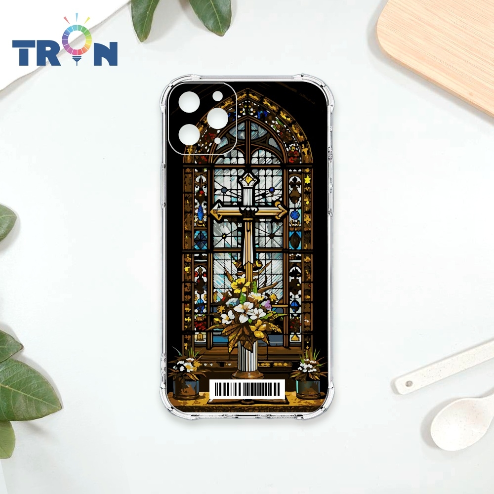TRON IPhone 11 PRO MAX 十字架彩繪玻璃 四角防摔載具殼 軟殼 手機殼
