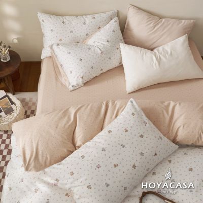 HOYACASA 100%精梳棉加大兩用被床包四件組-童萌時光(天絲入棉30%)