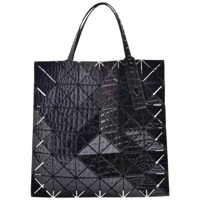 ISSEY MIYAKE 三宅一生BAOBAO立體壓紋透光幾何方格6X6手提/托特包(黑色)