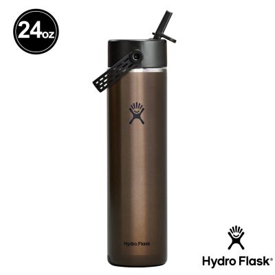 Hydro Flask 24oz/709ml 寬口 吸管 輕量 真空 保溫瓶 曜石黑
