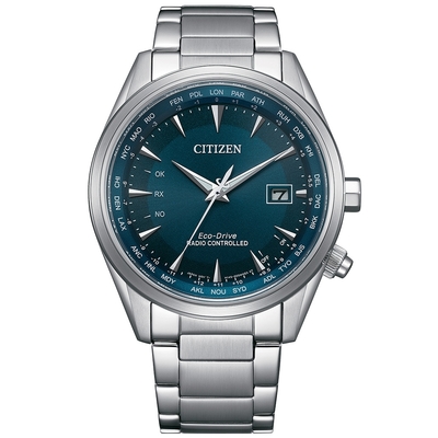CITIZEN 星辰 GENT S 萬年曆 Eco-Drive光動能電波腕錶-男錶(CB0270-87L)43mm 附提袋