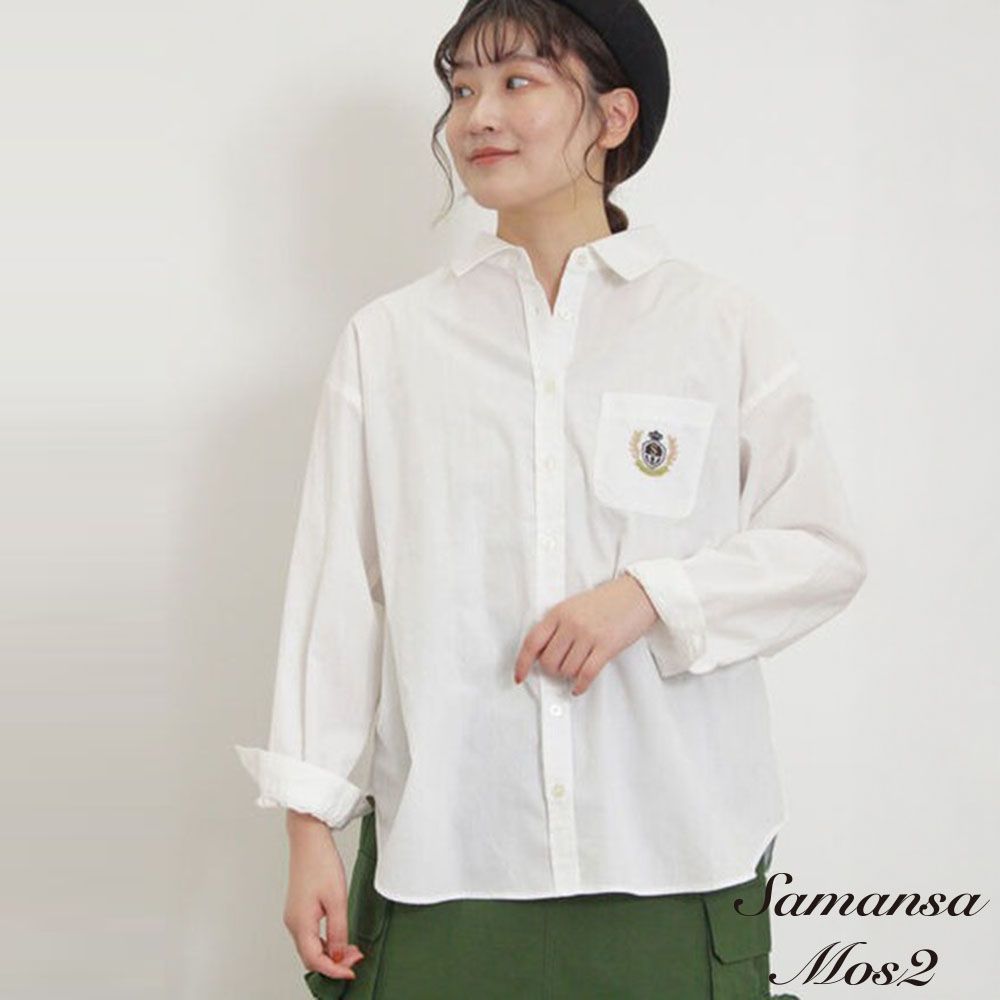 Samansa Mos2 精緻刺繡圖案長袖襯衫