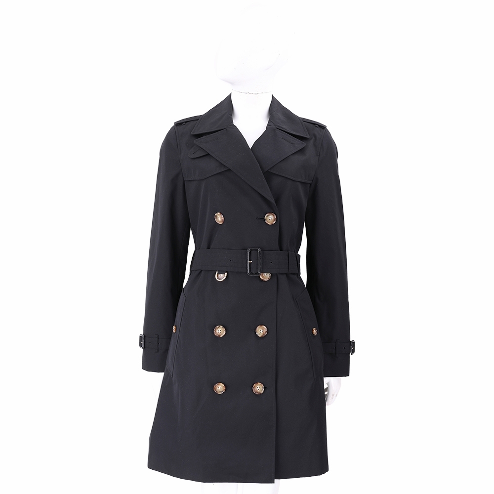 BURBERRY 巴寶莉  Islington 修身短版棉質風衣(黑色)