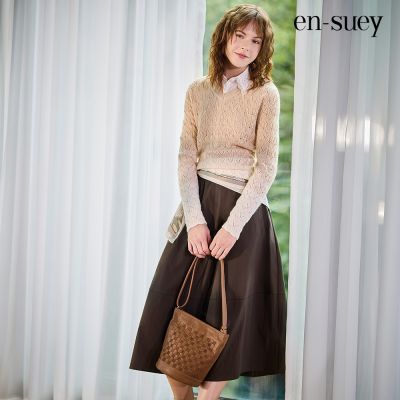 【en-suey 銀穗】花苞燈籠型剪裁鬆緊抽繩長裙