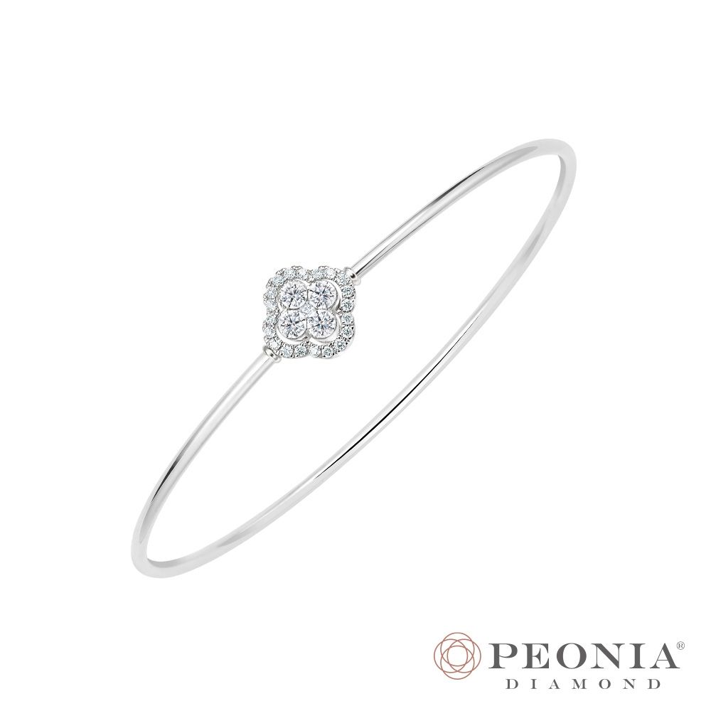 【Peonia Diamond】恆光-四葉草(簡約) 鑽石手環