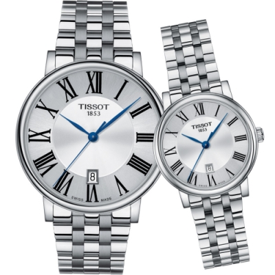 TISSOT 天梭 官方授權CARSON 無限愛戀經典對錶 手錶 畢業禮物首選-40x30mm