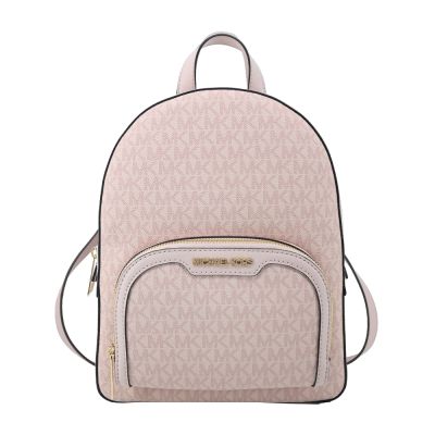 MICHAEL KORS JAYCEE PVC滿版拉鍊後背包-中/全粉