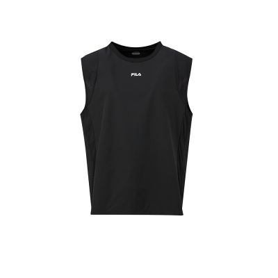 FILA 男短袖圓領背心-黑色 1TKA-1300-BK