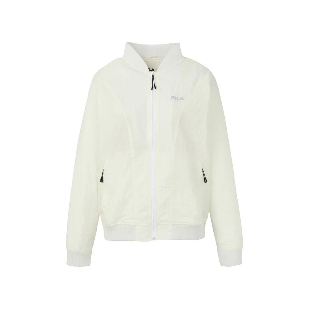 【FILA】女平織外套-白色 5JKA-5326-WT