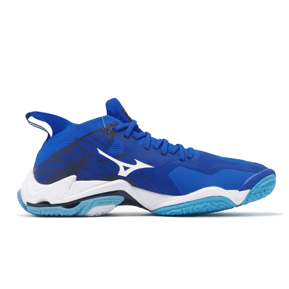 Mizuno 排球鞋Wave Lightning Neo 3 男鞋藍白MUGEN PACK 室內運動