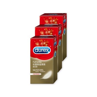 【Durex 杜蕾斯】超薄裝衛生套3盒(共36入)