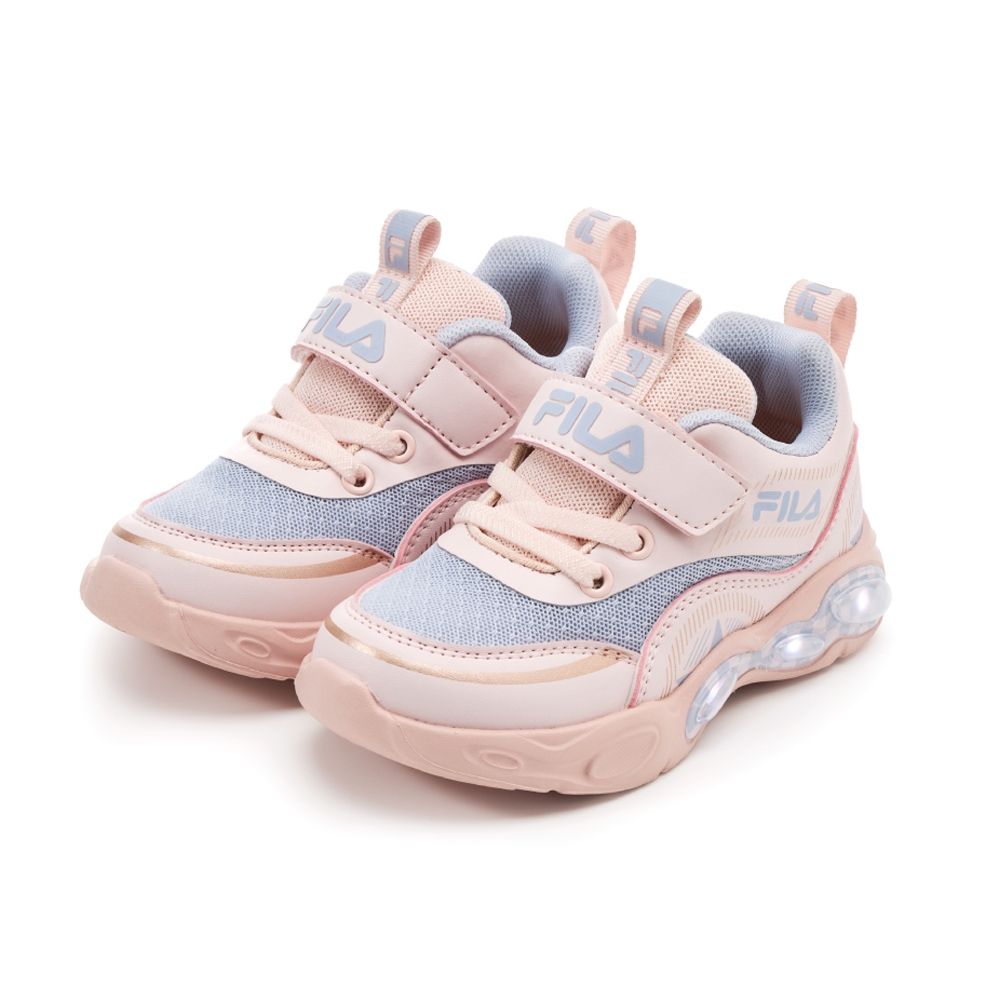 FILA KIDS 中童電燈運動鞋-粉藍 7-J841A-553