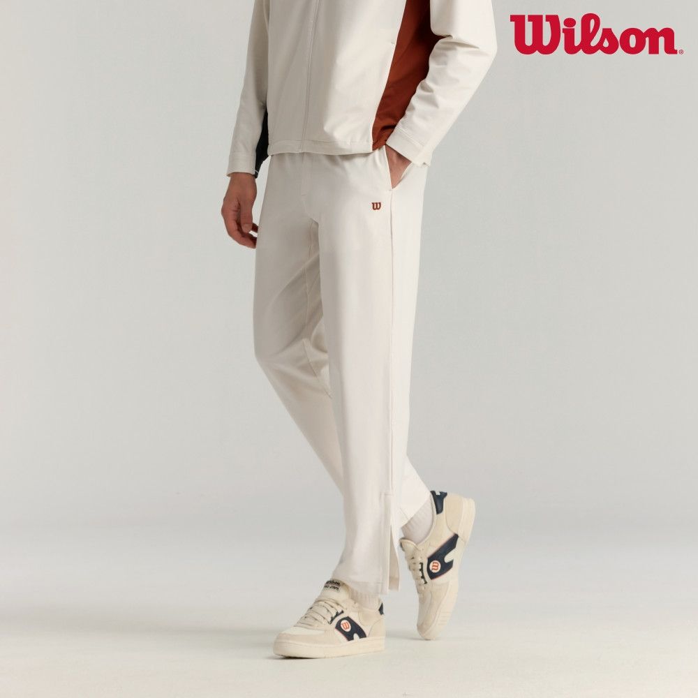 【Wilson威爾森】Depth Shot Track Pant 男款 服飾 長褲 沙色/辣紅色 (沙色)