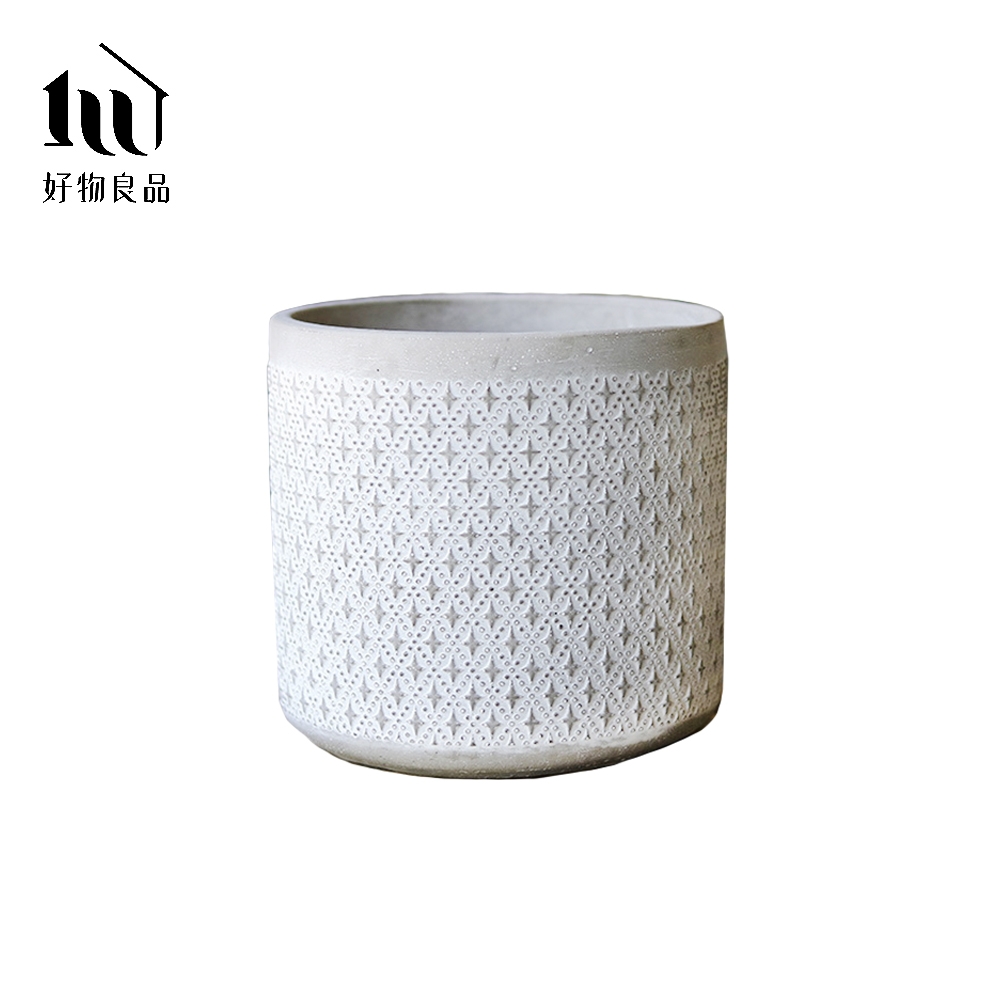 好物良品】大款_細緻立體浮雕手作水泥盆栽花盆花器(陽台多肉植物盆器