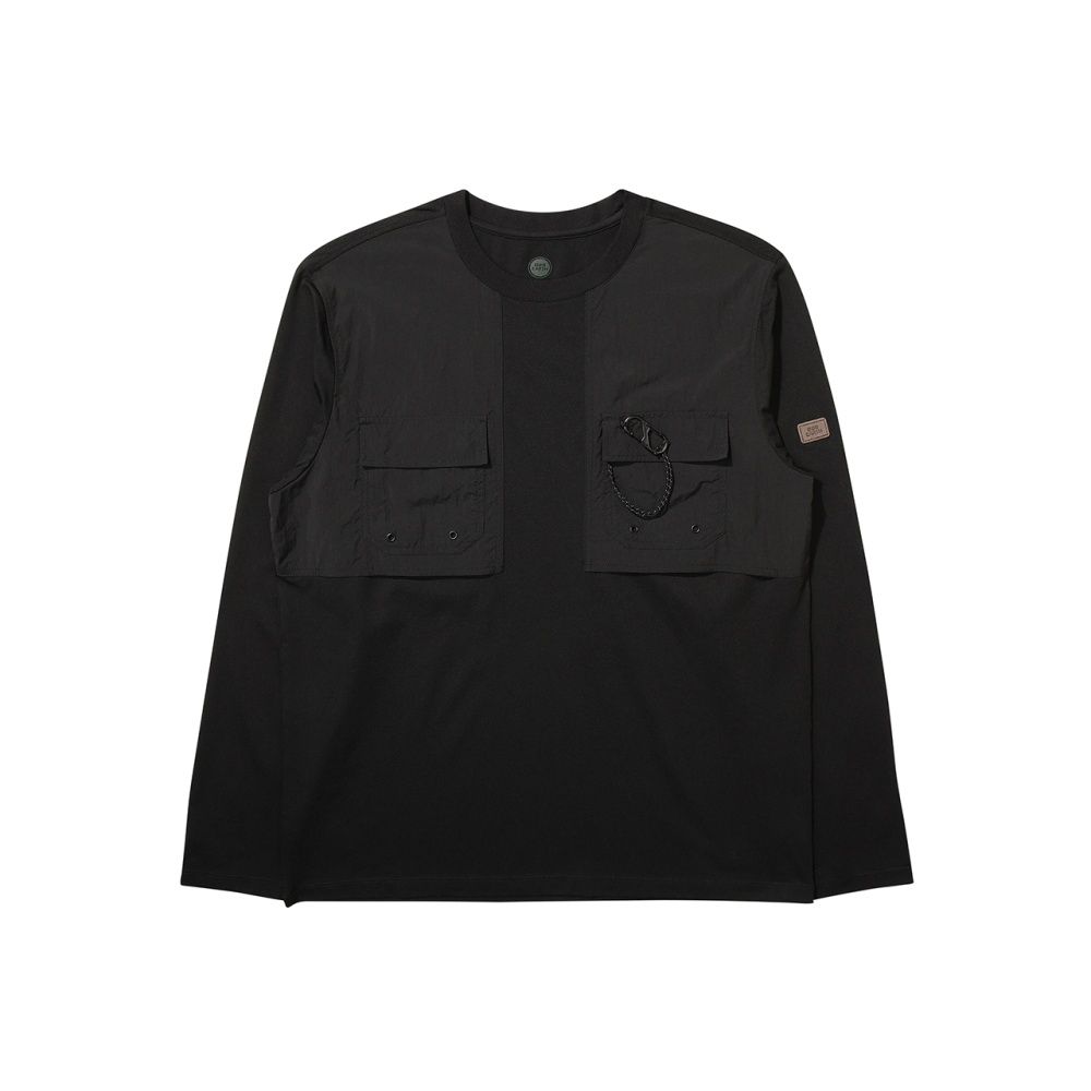 BBC EARTH 男 WOVEN PATCH LONG SLEEVE T-SHIRT 長袖上衣 黑色 BE51TL01M160
