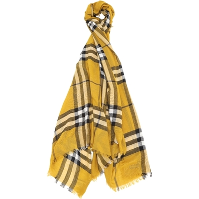 BURBERRY 巴寶莉 [專櫃$16500] 輕盈羊毛格紋流蘇圍巾(200x90CM)-多色可選