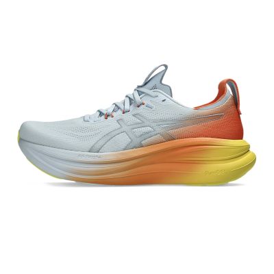 Asics 亞瑟士 GEL-Nimbus 28 [1011C221-400] 男 慢跑鞋 夏季系列 跑鞋 灰藍 橘黃