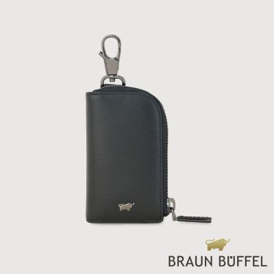 【BRAUN BUFFEL 德國小金牛】台灣總代理 卡特 汽車鑰匙包-黑色/BF585-104-BK
