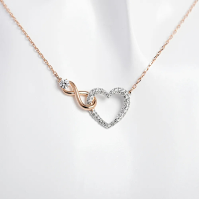 SWAROVSKI  Infinity 項鍊 心形 無限符號 鍍玫瑰金色 5518865