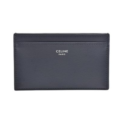 CELINE 經典字母燙印牛皮卡夾(深藍色)