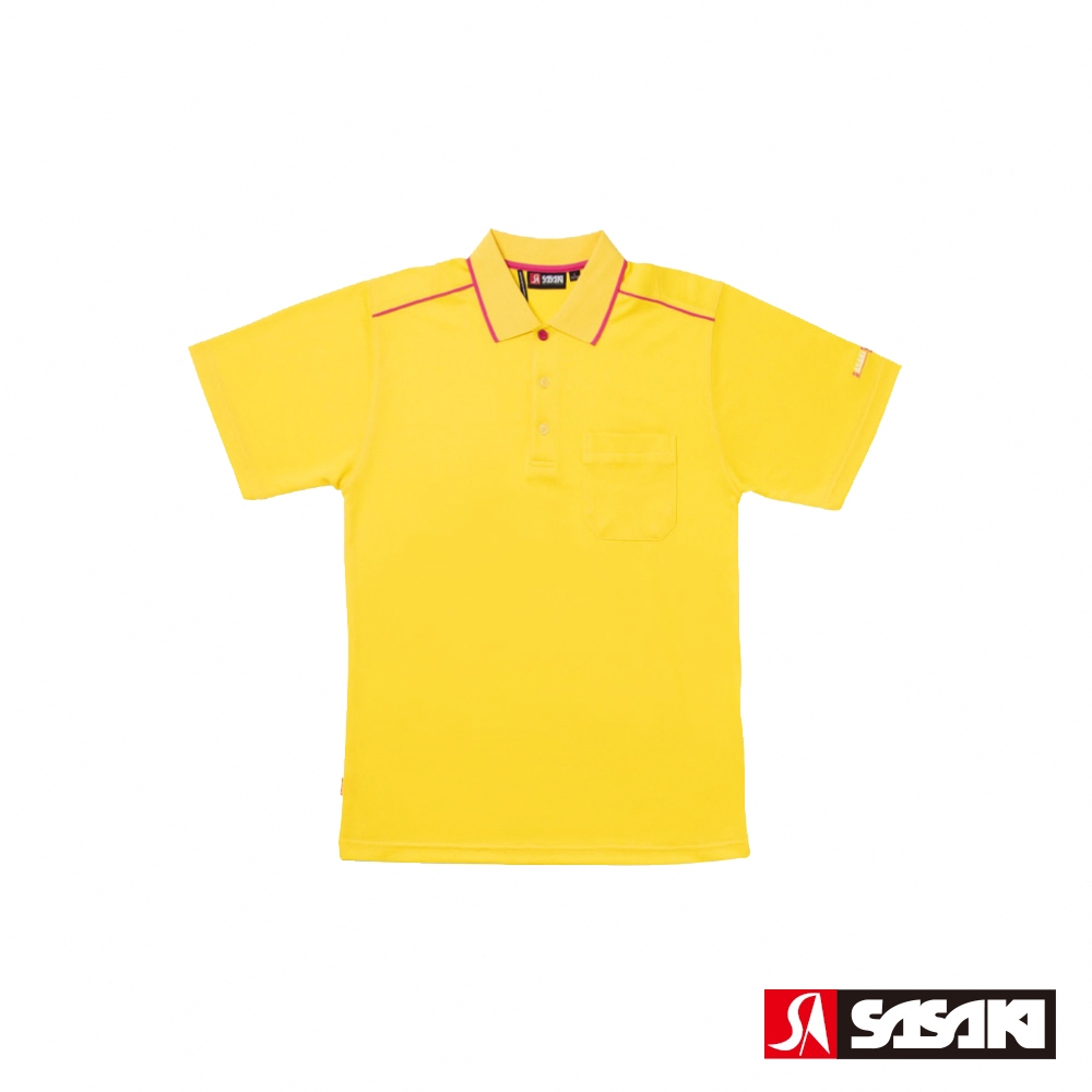 SASAKI 吸濕排汗休閒POLO短袖上衣 男 五色任選 (亮黃/中桃紅)