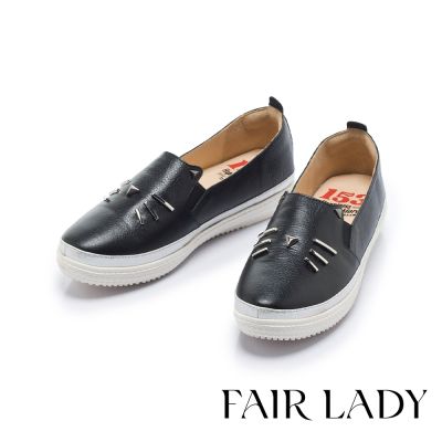 FAIR LADY 軟實力 童趣貓咪厚底休閒鞋 黑 (521310)