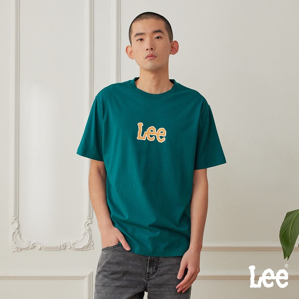 Lee 男款 舒適版型 LOGO短袖圓領TEE 三色 (綠色)