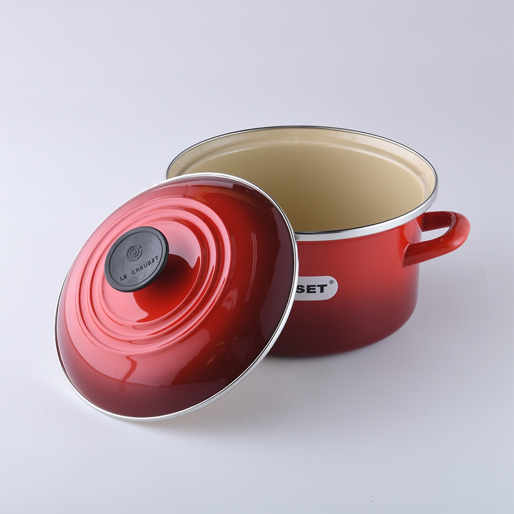 Le Creuset 琺瑯便利湯鍋20cm 3.7L 櫻桃紅琺瑯鍋深鍋(電磁爐IH爐可用