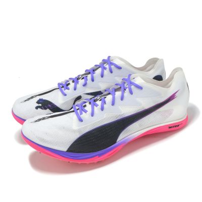Puma 田徑釘鞋 Mid Distance Nitro Elite 3 男鞋 白 紫 可拆式鞋釘 中距離跑 31263701