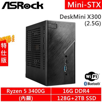 華擎 ASRock DeskMini X300/2.5G-SP11(R5 3400G/16G DDR4/128G+2TB SSD/WiFi+BT)特仕版