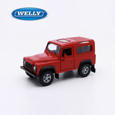 【WELLY 威利】4.75吋 路虎 Land Rover Defender 經典越野車模型 42392CW(紅色)